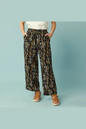 BLANCHEPORTE Pantalon Fluide Imprimé Spécial Petites Taille Élastiquée