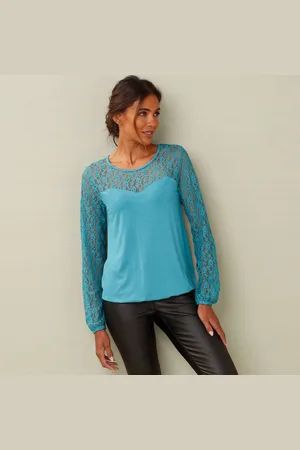 BLANCHEPORTE T-shirt Empiècement Dentelle - Manches Longues