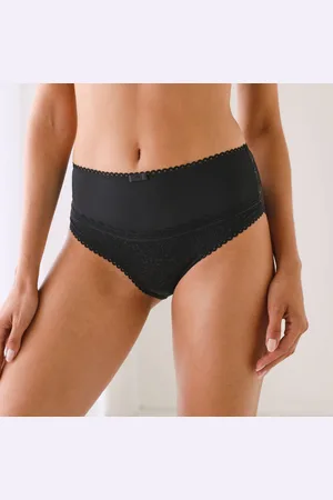 Confidence Lingerie Culotte Microfibre Et Dentelle Stretch Forme Maxi Taille Haute Isili - Lot De 2