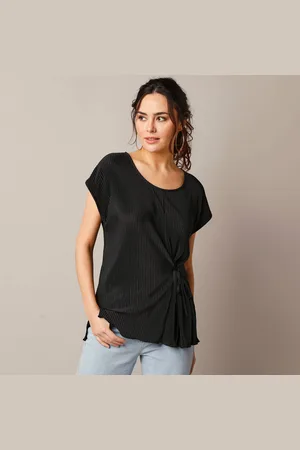 Lora Zellini T-shirt Tunique, Maille Plissée