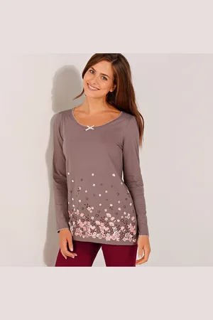 BLANCHEPORTE T-shirt Imprimé Fleurs - Manches Longues