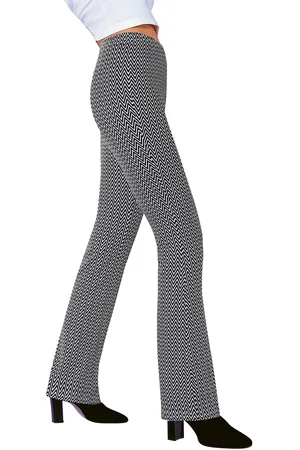 BLANCHEPORTE Legging Bootcut Imprimé, Taille Élastiquée