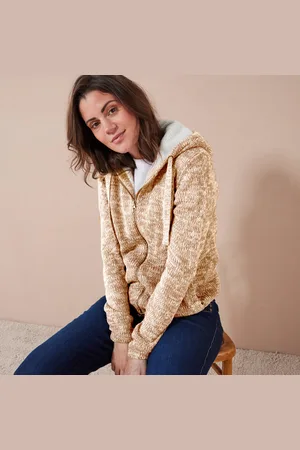 BLANCHEPORTE Gilet Zippé Fourré Maille Moulinée