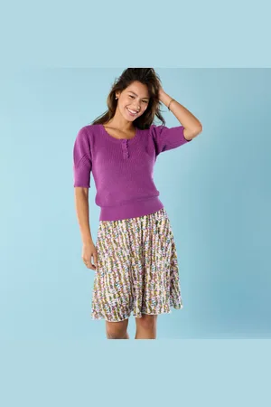 BLANCHEPORTE Jupe Courte Spécial Petites, Voile Imprimé