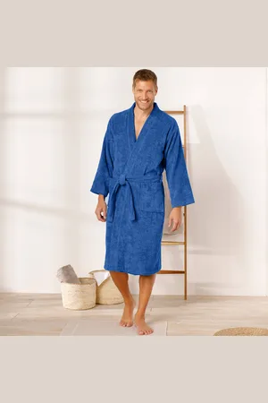 colombine Peignoir Mixte Adulte Col Kimono Éponge Bouclette