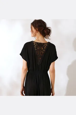 Coeur au sud Robe Longue Crépon, Détail Macramé