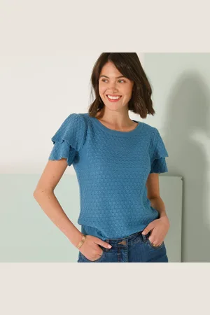 BLANCHEPORTE Pull Manches Courtes, Maille Fantaisie