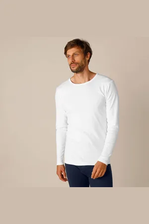 Thermoperle Tee-shirt Sous-vêtement Homme Col Rond Manches Longues Chaleur Douce - Lot De 2