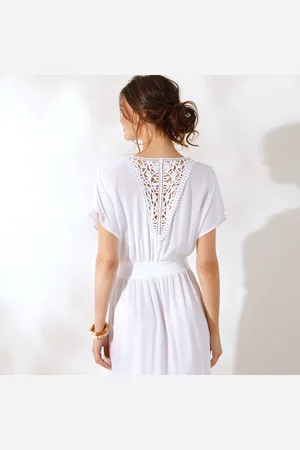 Coeur au sud Robe Longue Crépon, Détail Macramé