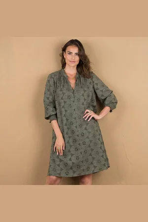 Lora Zellini Robe Housse Évasée, Broderie Anglaise