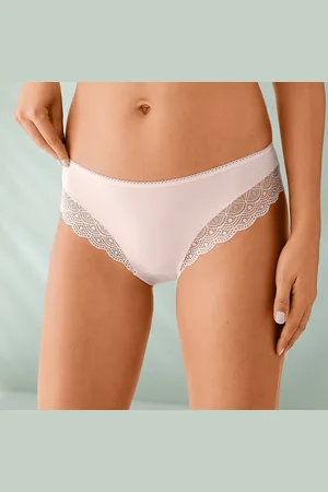 BLANCHEPORTE Culotte Forme Midi Coton Uni Stretch Et Dentelle - Lot De 3