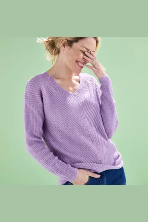 BLANCHEPORTE Pull Col V, Maille Anglaise Toucher Doux
