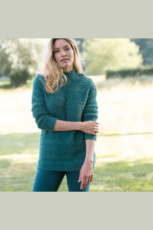 BLANCHEPORTE Pull Col Montant Maille Poilue Fantaisie