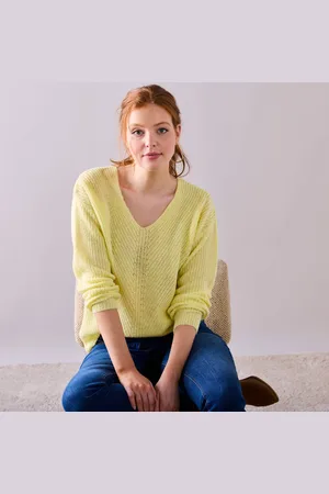 BLANCHEPORTE Pull Col V, Maille Anglaise Toucher Doux