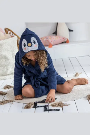 Colombine Des Petits Peignoir De Bain Enfant Pingouin À Capuche