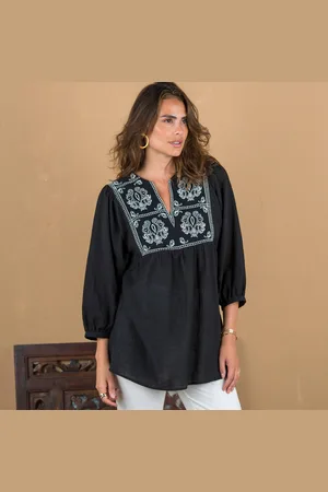 Lora Zellini Tunique Brodée Manches 7/8