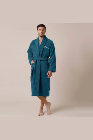 colombine Peignoir Mixte Adulte Éponge Bouclette Col Châle Personnalisable