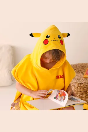 Pokemon Poncho De Bain Enfant Pikachu Éponge Et Velours Coton - 280g/m2