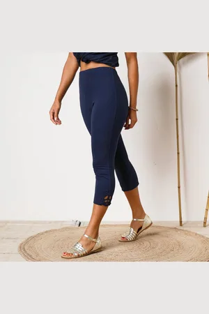 Lora Zellini Legging 3/4 Macramé, Taille Élastiquée