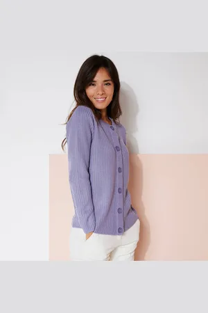 BLANCHEPORTE Gilet Boutonné En Maille Anglaise