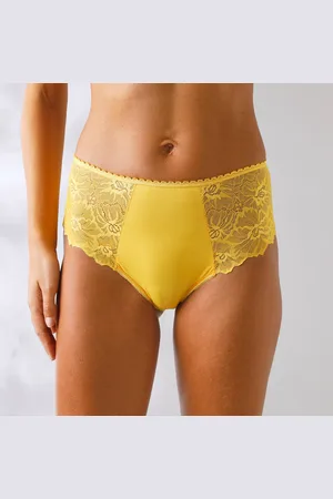 BLANCHEPORTE Culotte Microfibre Et Dentelle Stretch Forme Maxi Taille Haute - Lot De 2