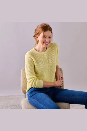 BLANCHEPORTE Pull Col Tunisien, Maille Anglaise
