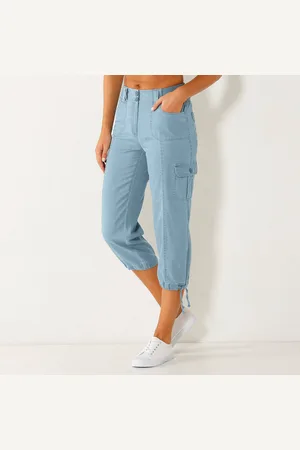 BLANCHEPORTE Pantacourt Denim Ceinture Maille