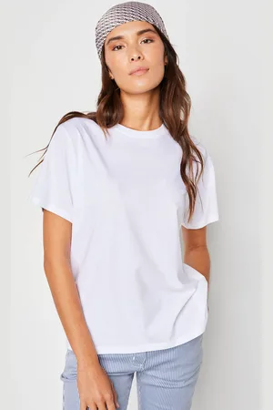 BLANCHEPORTE T-shirt "loose" En Coton, Uni