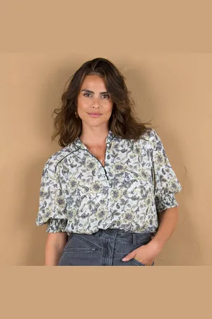 Lora Zellini Blouse Imprimée Manches Coudes, Crépon
