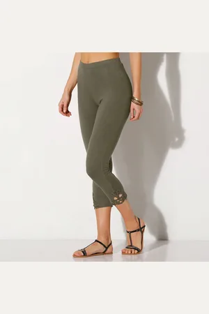 Lora Zellini Legging 3/4 Macramé, Taille Élastiquée