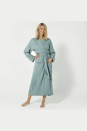 colombine Peignoir Uni En Triple Gaze De Coton