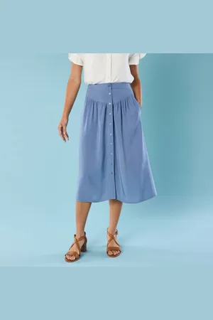 BLANCHEPORTE Jupe Unie Boutonnée, Spécial Petites