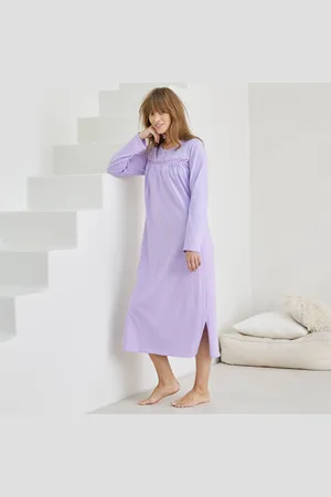 BLANCHEPORTE Chemise De Nuit Longue Manches Longues Unie
