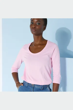 BLANCHEPORTE T-shirt Manches 3/4 Uni, Coton