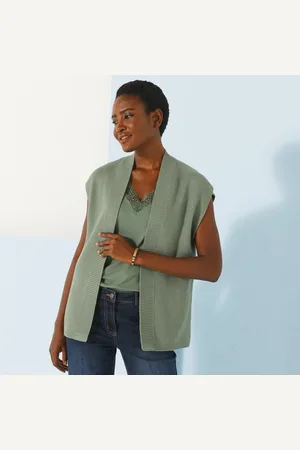 BLANCHEPORTE Gilet Sans Manches, Maille Fantaisie