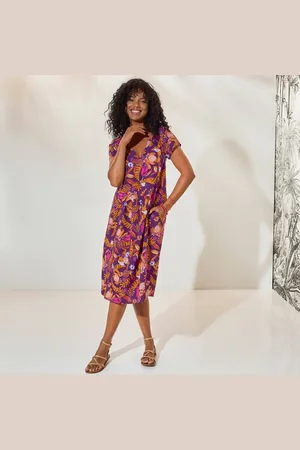 BLANCHEPORTE Robe Imprimée, Manches Courtes