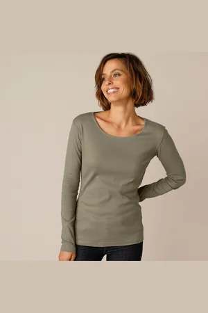 BLANCHEPORTE T-shirt Uni Manches Longues Jersey Coton Biologique(**)