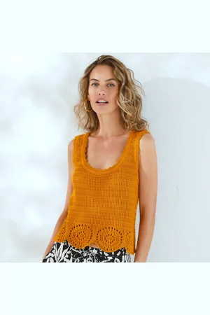 BLANCHEPORTE Pull Sans Manches En Crochet