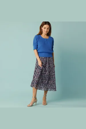 BLANCHEPORTE Jupe Longue Spécial Petites, Voile Imprimé