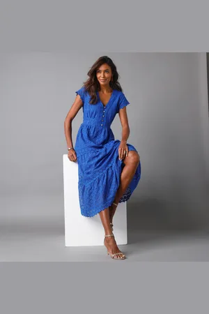 Lora Zellini Robe Longue Dentelle Macramé