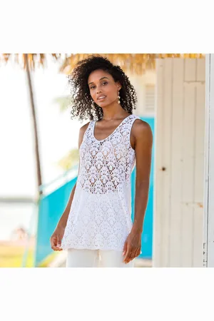 BLANCHEPORTE Tunique Sans Manches, Macramé