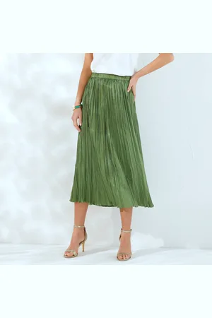 BLANCHEPORTE Jupe Plissée Satin Uni