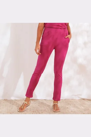 BLANCHEPORTE Pantalon Fuselé Uni, Taille Élastiquée
