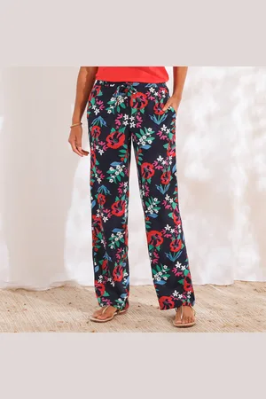 BLANCHEPORTE Pantalon Large Fluide, Imprimé