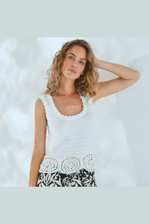 BLANCHEPORTE Pull Sans Manches En Crochet