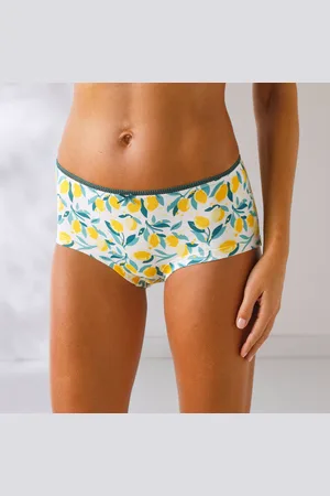 BLANCHEPORTE Shorty Coton Stretch Imprimé "citrons" - Lot De 4
