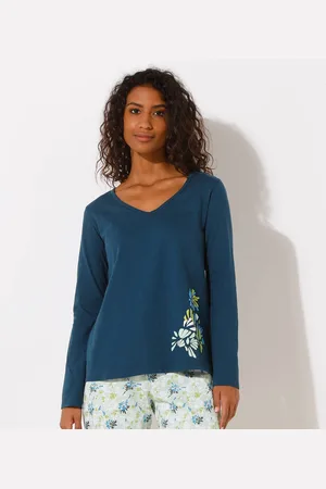 BLANCHEPORTE Haut De Pyjama Manches Longues Imprimé Placé