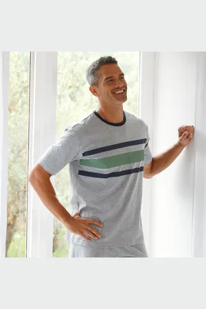 BLANCHEPORTE T-shirt Pyjama Rayures Manches Courtes