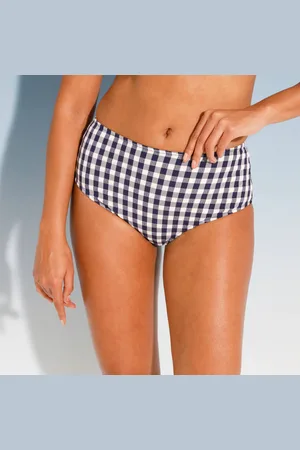 BLANCHEPORTE Culotte De Bain Taille Haute Minuri Imprimé Carreaux - Forme Maxi