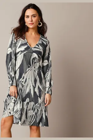 Lora Zellini Robe Courte Imprimé Fleuri, Maille Plissée